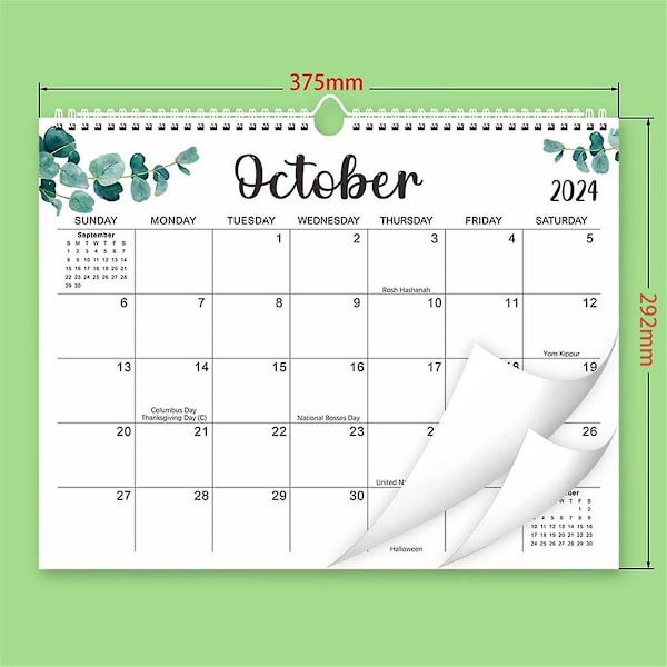 Kalender 2024-25 - 36,8 x 29 cm 2024 Väggkalender Gäller Till Juni 2025 - Enkel Planering Med 2024-Kalendern (FMY)