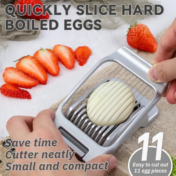 Eggdeler i aluminiumslegering - Eggkutter - Hardkokt - Eggdeler - Soppdeler - Profesjonell eggdeler