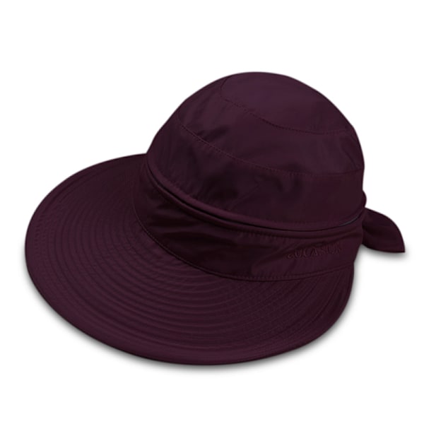 Dame UPF 50+ UV-beskyttelse Konvertibel Strandhat til Claret