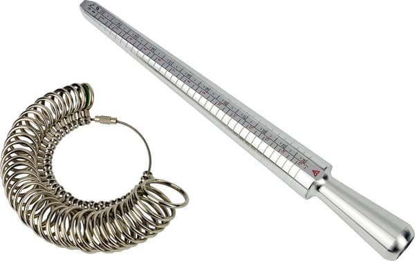 Ringmåler - Fingermåler - Ringstørrelse - Ringdiameter - Ringstørrelse - Ringfinger - Sølv (Rustfritt stål)