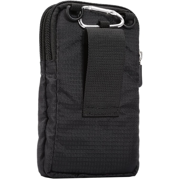 Mobiltelefonbälte, Crossbody Mobiltelefonväska, Outdoor Resa Nylon Axelväska, med Bältesögla Karabinkrok svart black 10*18*3.5 CM