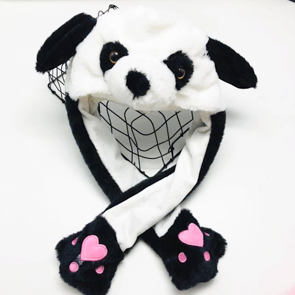 Mjuk och varm kaninmössa med LED-ljus, hoppande mössa Headless Bear Hat