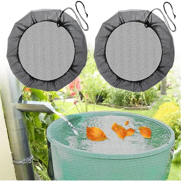 2-pack regntunnenät med dragsko, justerbart polyesternätlock för löv- och myggskydd, svart 95 cm
