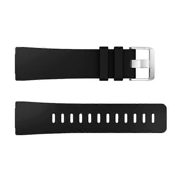 Silikone armbåndsrem til smartur [Stor størrelse] Kompatibel med Fitbit Versa Lite/Versa/Versa 2 [BR]_jar Black
