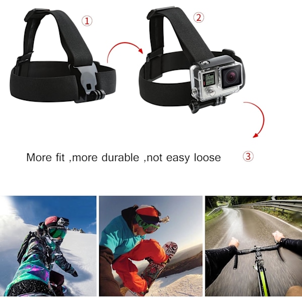 10-i-1 tilbehørssett for GoPro-tilbehør, actionkameratilbehør for GoPro Hero 12 11 10 9 8 7 6 5 4 3+ 3 Hero Session 5 Black AKASO EK7000 Ape