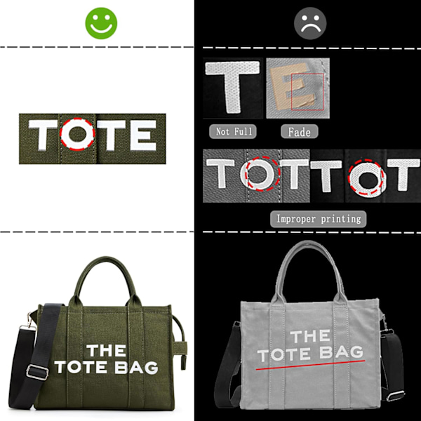 Tote Bag Dam Canvas Tote Vesker Tykk Canvas Crossbody Skuldervesker Med Glidelås Og Skulderrem For Arbeid Skole Reise Shopping