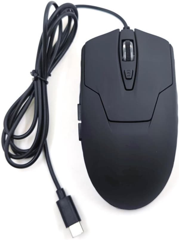 USB C Kablet Gaming Mus, 6 Stille Knapper, 4 DPI Hastigheder, Ergonomisk Design Med LED Baggrundsbelysning, Til Mac, Chromebook Og PC, Sort