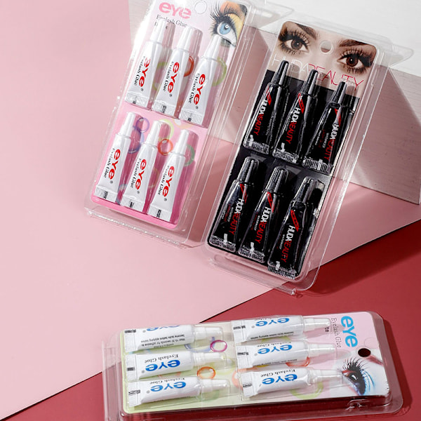 6 stk/sett Praktisk vannfast makeup Øyevipper Lim Falske Øye L N2