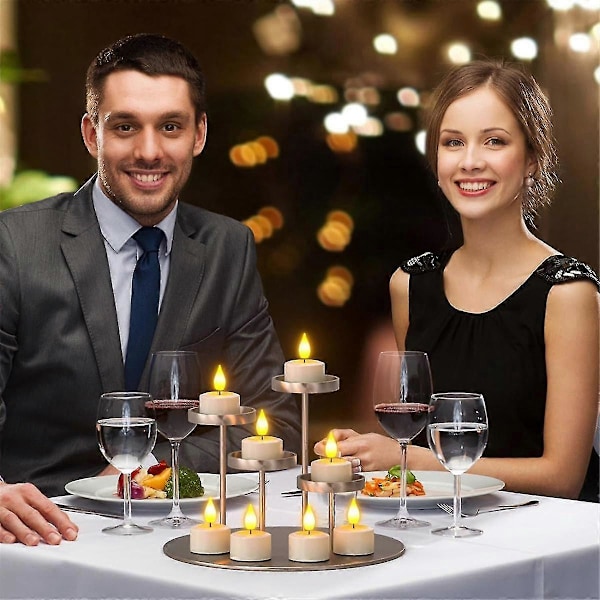 Flammefrie Lys med Fjernkontroll, Timer og Ladestasjon, 12 stk USB Oppladbare LED Telys
