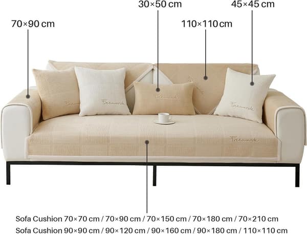 Sofatrekk stretch 3-seters sofaer, universelt sklisikkert sofatrekk 1 - 2 - 3 - 4