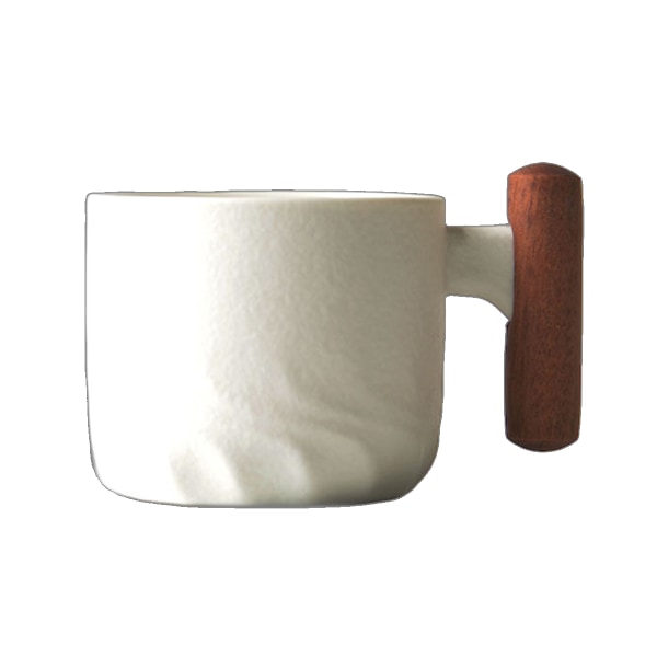 59 ml Keramiska Espressokoppar med Trähandtag Espressokoppsset med 1, Små Tekoppar Style 3
