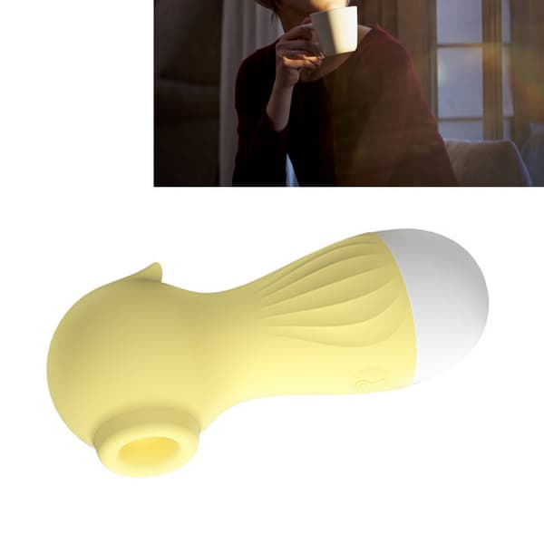 Kvinde Massager Søhest Formet Kraftig Suge Stærk Vibration Kvinde Massagestav Gul