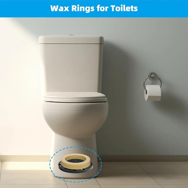 Toiletkumme Voksringpakning 2-pak, Tyk Polyethylen Flange Universal Tætning til 3 og 4 Tommer Afløbsrør