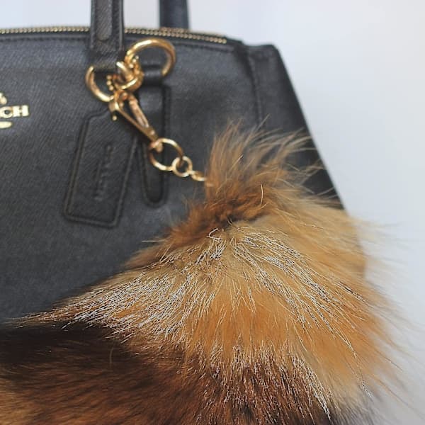 Solig rævehalepels nøglering - Super stor og fluffy cosplay legetøjstaske tilbehør (40cm) - Perfekt
