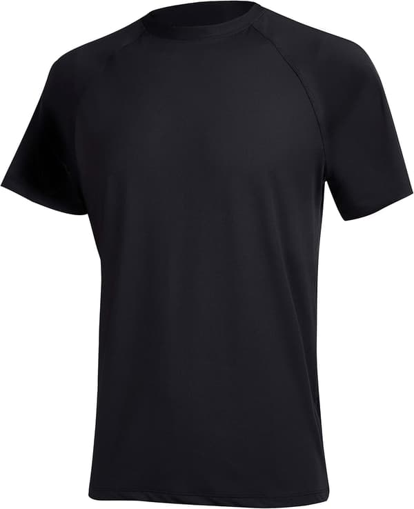 Herr Kortærmet Hurtigtørrende Badetop Surf UV Solbeskyttelse Badedragt (Sort) M Sort sort black m