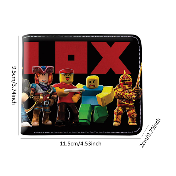 Roblox trykt børne drenge piger møntpung tegneserie PU pung kort tofoldet ID-kortholder møntpung børnegave C
