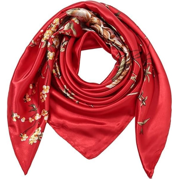 Stor Sateng Kvadratisk Hodeplagg - Klassisk Mønstret Silke Strand Bandana for Kvinner 1 Pc Style 86-30