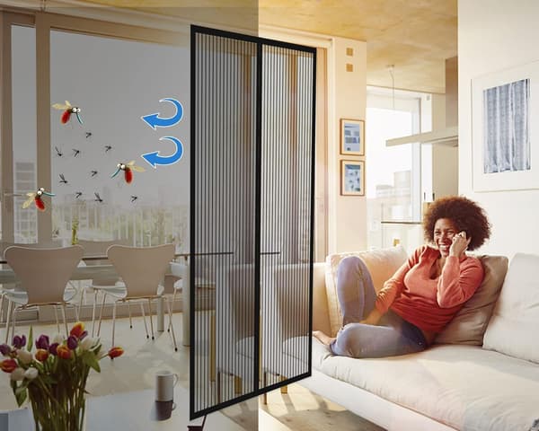 Mosquito Net Doors for Patio Doors, Double Magnetic Mosquito Net to Keep Flies and Insects Out, Black Black 100*240CM