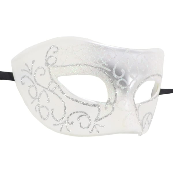 Par Maskerad Mask Metall Järn Butterfly Ball Mask (Silver Vit) 2 Styck silver silver