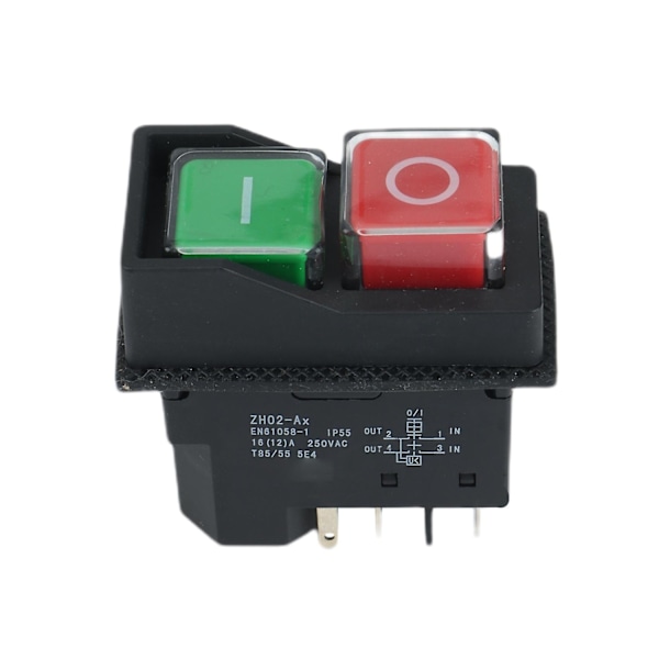 250V 16A Vanntett Magnetisk På/Av Bryter KLD28 5-Pols Magnetisk Start/Stopp Bryter for Arbeid - Perfekt