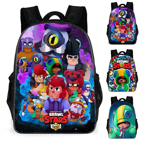 Brawl Stars Student Skolebagg Stor Kapasitet Full Print Ryggsekk Påskegave C