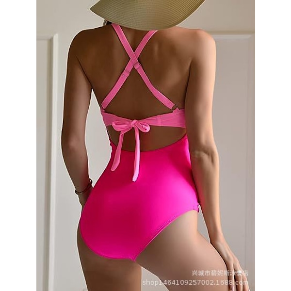 Europæisk Amazon Heldragt Sexet Udskåret Dame Badedragt Rygløs Stram Strop Bikini 2 2 XL