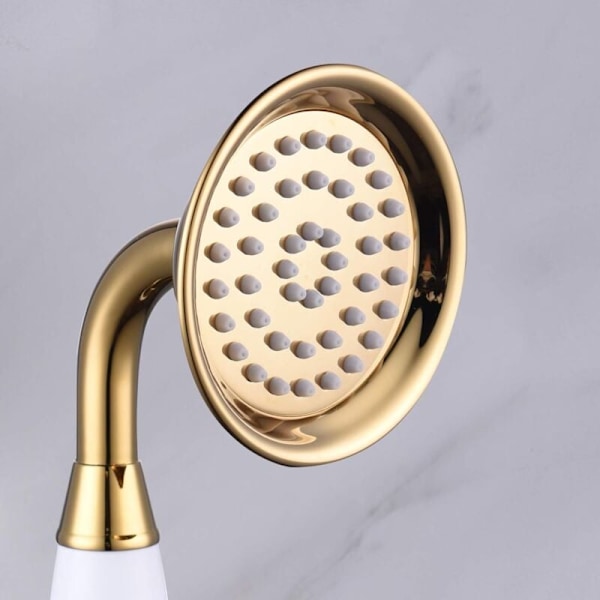 Duschset Mässing Dusch med Flexibel Slang 1,5M Duschhuvud med Hållare Duschset Guld