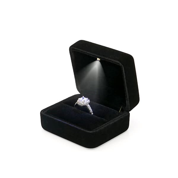 Ring Box, Jewelry Gift Box with LED Lights, for Proposal, Engagement and Wedding