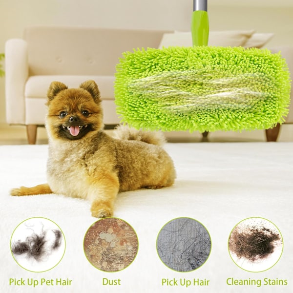 Återanvändbara torrmoppdukar i mikrofiber för våtmoppar Kompatibla med Swiffer Sweeper Mop Ersättningsmoppar för rengöring av golv med hårda träytor 4 Pack