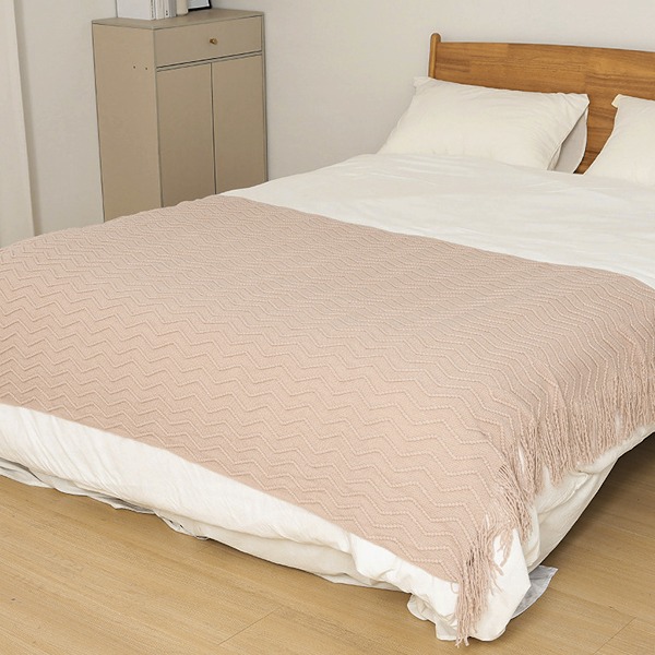 Filt för soffa, Texturerad Mjuk Filt, Dekorativ Stickad för Hemmet Vardagsrum, 127x152 cm kartan