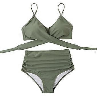 Dam Criss Cross Hög Midja String Blommigt Tryck Tropisk Tvådelad
