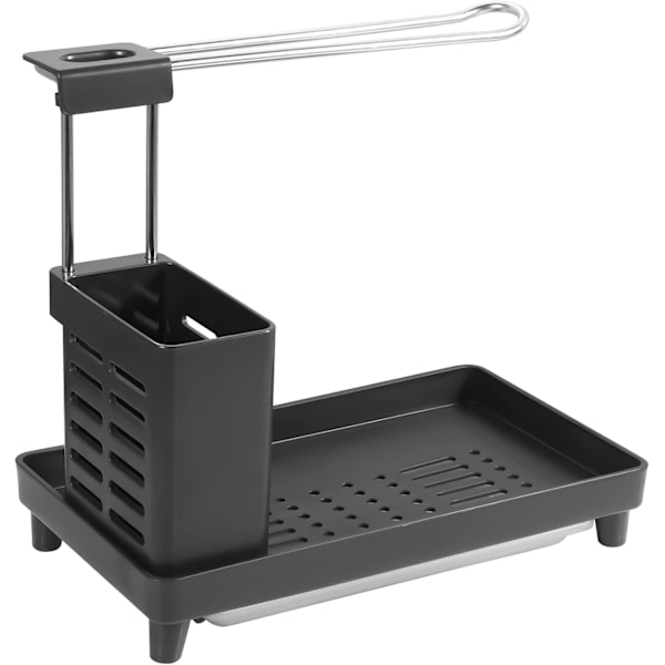 Kjøkkenorganisator, Klesholder i rustfritt stål, Vaskorganisator, Vask Klesholder (Svart)