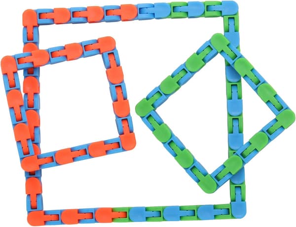 6-pakning med 24 Chain Games, sensoriske fingerleker, ormepuslespill for S_jar