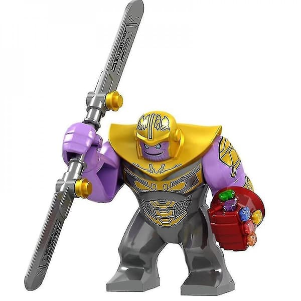 8 cm Thanos rustning med infinity-handsker Sværd Minidukke Byggeklodslegetøj Børnegaver Halloween db
