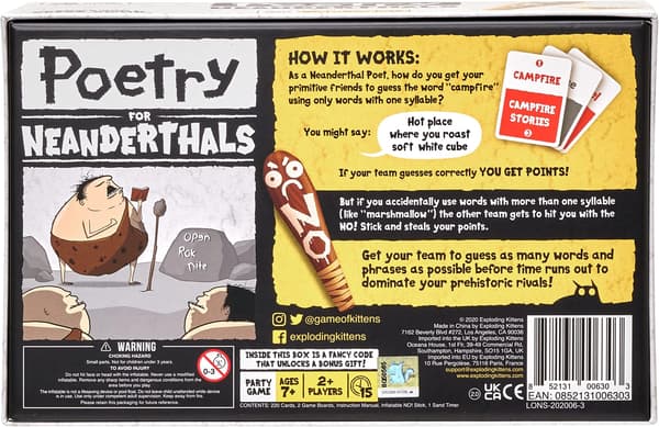 Exploding Kittens Poesi for Neanderthals av Exploding Kittens, Kortspill for Voksne Tenåringer & Barn, Morsomme Familiespill_jar