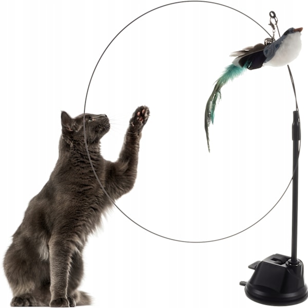 Stimulerande kattleksak med realistisk rörelse och sugkopp Black Svart