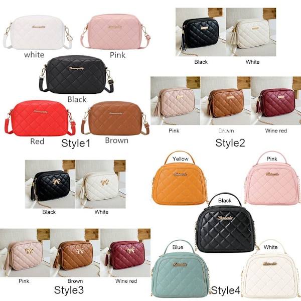 Liten Messenger Bag for Kvinner Skuldervesker Style3 Pink