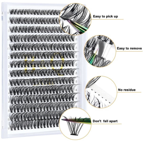 Lash Clusters 40D-0.07C-10 B&Q Individuelle Øyevipper 240