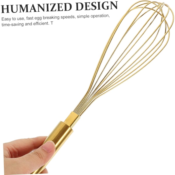 Visp Handverktyg Handvisp Manuell Äggvisp Kakverktyg Köksäggvisp Guld Köksvispar (26,5*5,5cm)