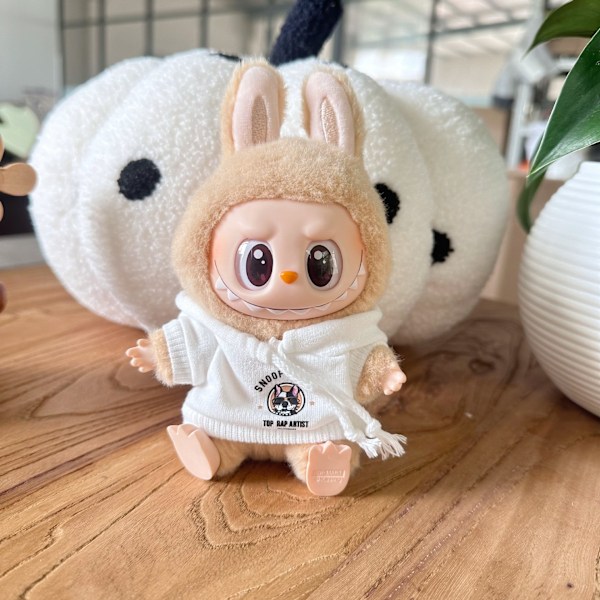 Labubu Vaatteet ja Asusteet Ylellinen Design Vain, Nukkeja Ei Sisälly, Labubun Alkuperäinen Vaatesetti La Bubu Nukeille_q White puppy hooded sweatshirt