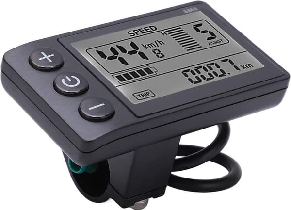 S866/S900 Elcykel LCD-display, Multifunktionshastighedsmåler, Baggrundsbelyst ABS Vandtæt, 24V/36V/48V Til E-cykler, 22,2 mm Styr