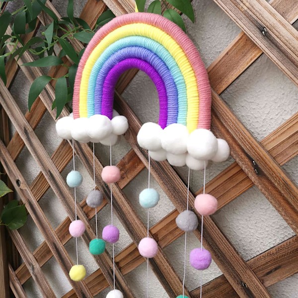 Rainbow Tapestry Moln Hängande Dekoration Prydnad för Babyrum Barnrum