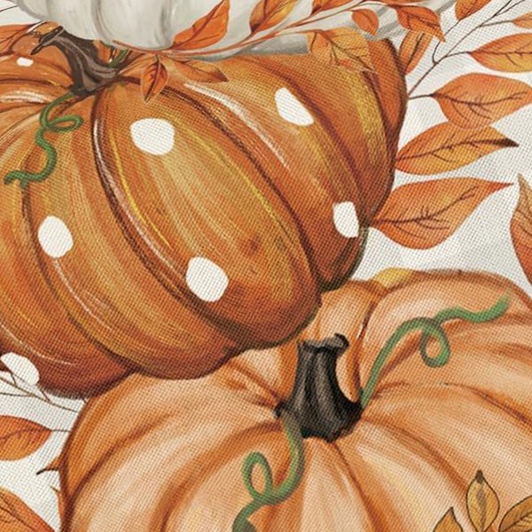 Oransje Gresskar, Eukalyptus Høst Bordløper, Høst Thanksgiving Kjøkken Spisebord Dekorasjon for Hjemmefest Dekor 13x72 Tommer Style 4