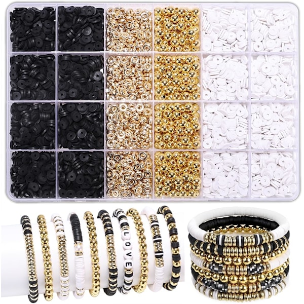 Armbandsset vänskap guld pärlor lerpärlor smycken och armbandsset för tonårsflickor charm armbandsset med bokstavspärlor kit för T Multicolour3