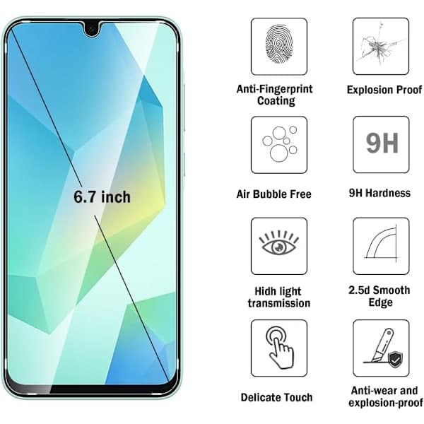 Samsung A17 Screen Protector 2-pack - 9H Tempered Glass, Scratch-resistant, High transparency