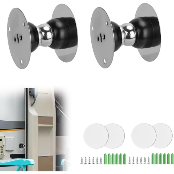 pieces - Dørstopper - Magnetisk dørlås - Dør buffer - Indendørs dørstoppere - Magnetisk dørstopper - Rustfrit stål