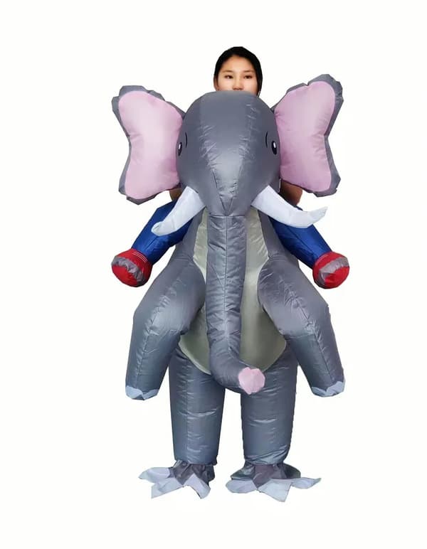 Karneval Uppblåsbar Dräkt Elefant