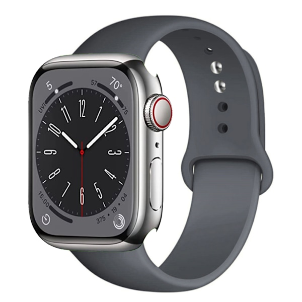 Silikonearmbånd Holdbart Apple Watch 38mm/40mm/41mm Mørkegrå Mörkgrå m