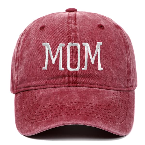 Justerbar caps baseballcaps Mammacaps vinrød MOM
