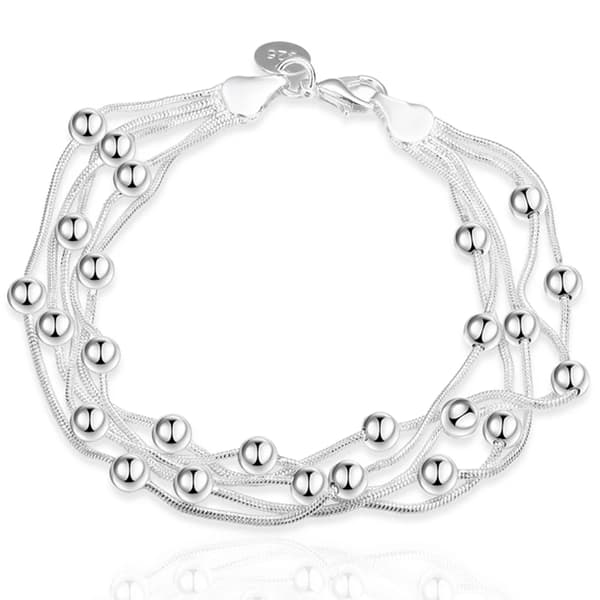 925 Silverarmband med fem ormkedjor, modeberlock, smycken